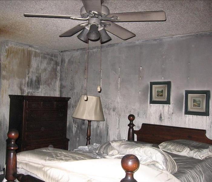 smoke damage in bedroom